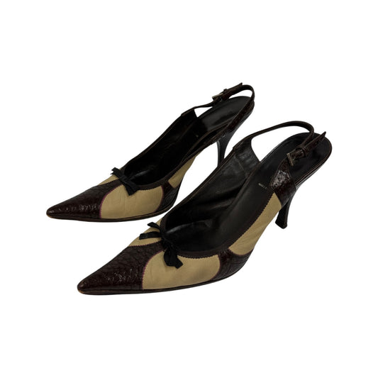 Vintage Prada Heels braun / beige Gr. 38,5