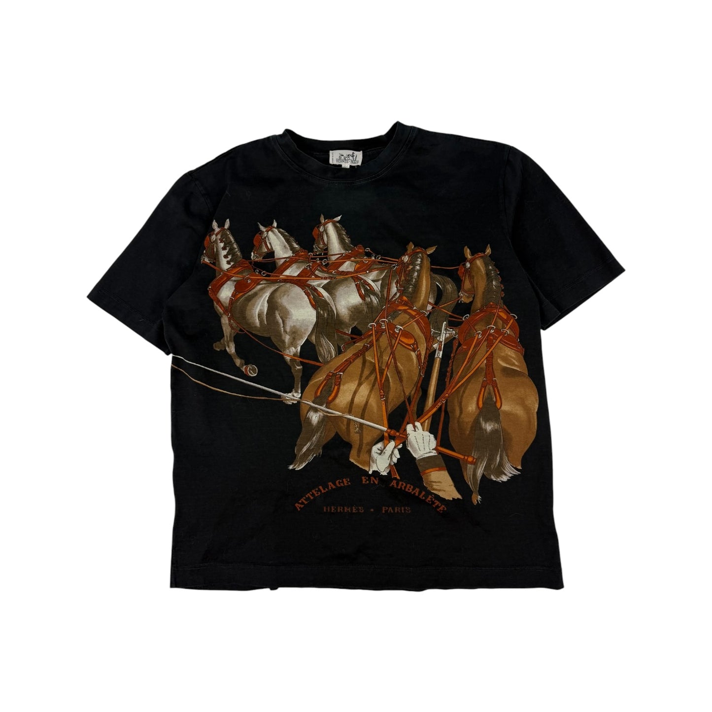 Vintage Hermes Reiter T-Shirt schwarz Gr. S