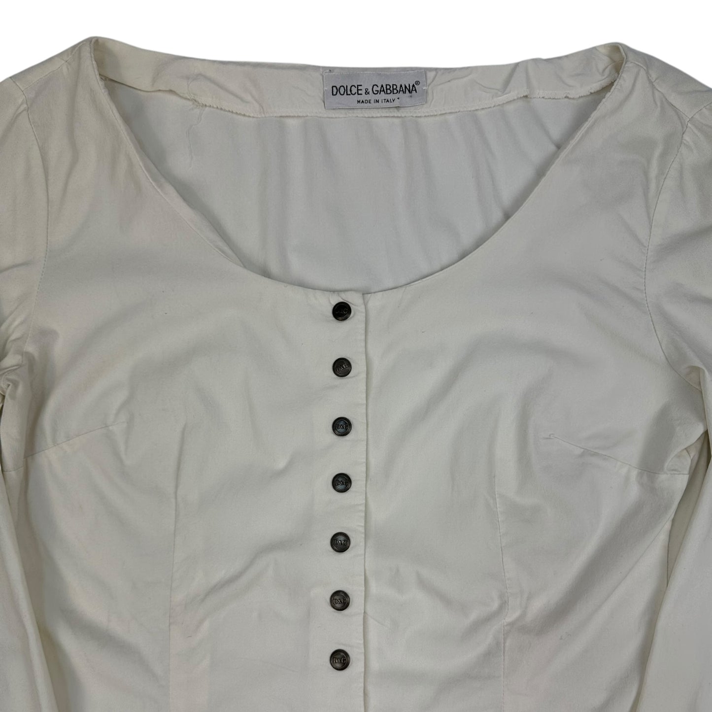Vintage Dolce & Gabbana Bluse weiß Damen XL