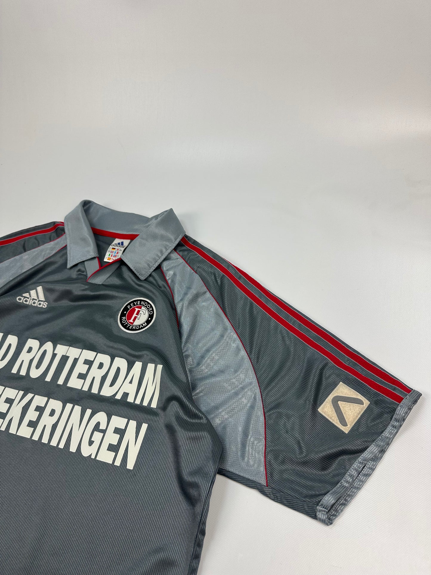 Vintage Adidas Rotterdam Jersey grau/rot Gr. L