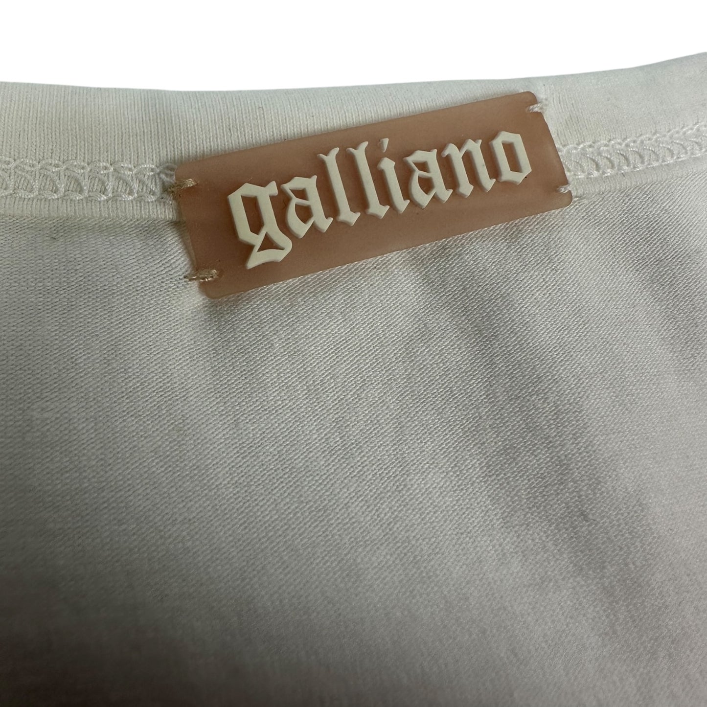 Vintage Galliano T-Shirt weiß / rosa Damen S