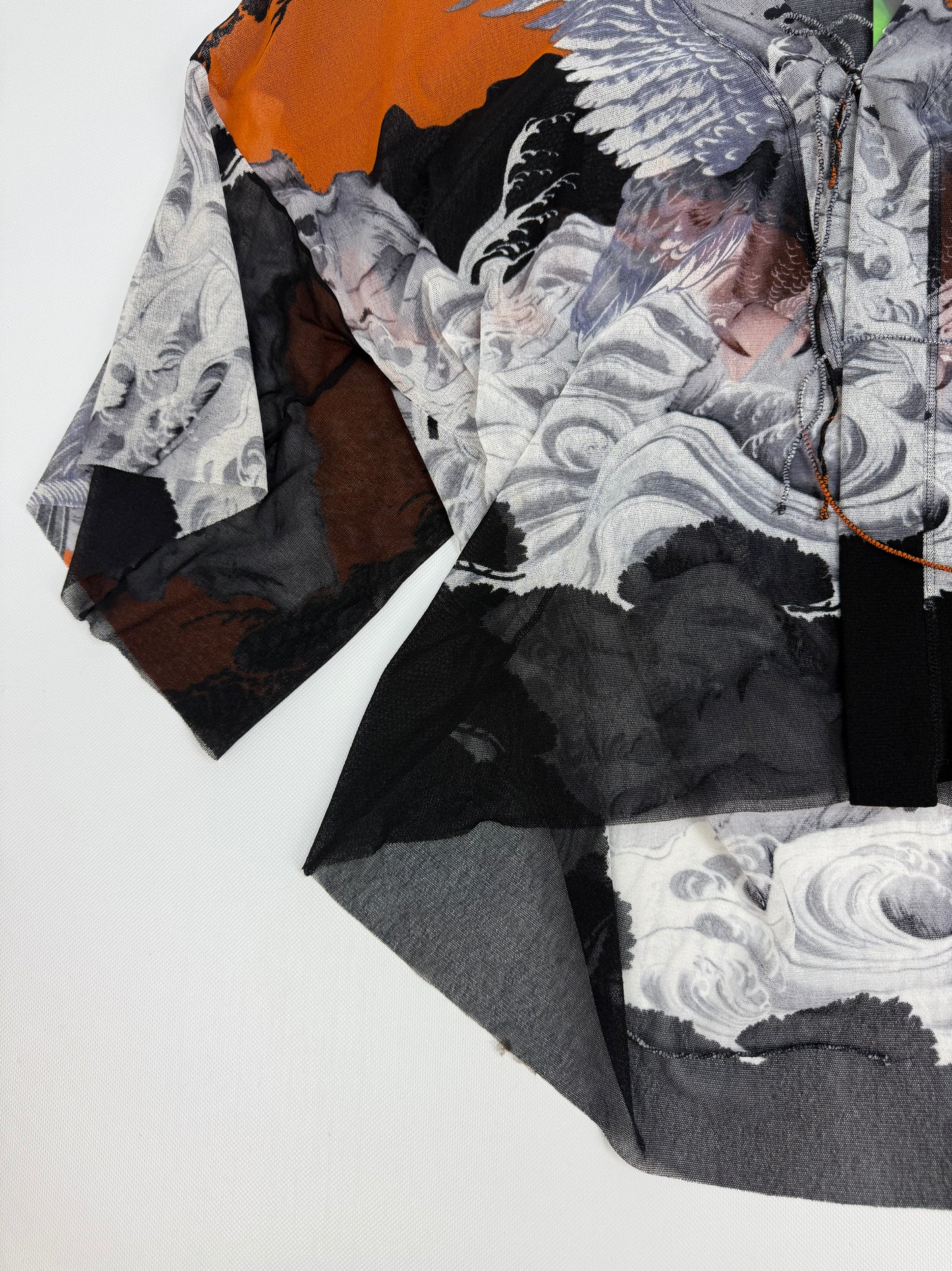 Vintage Jean Paul Gaultier Soleil Shirt schwarz / orange Gr. S