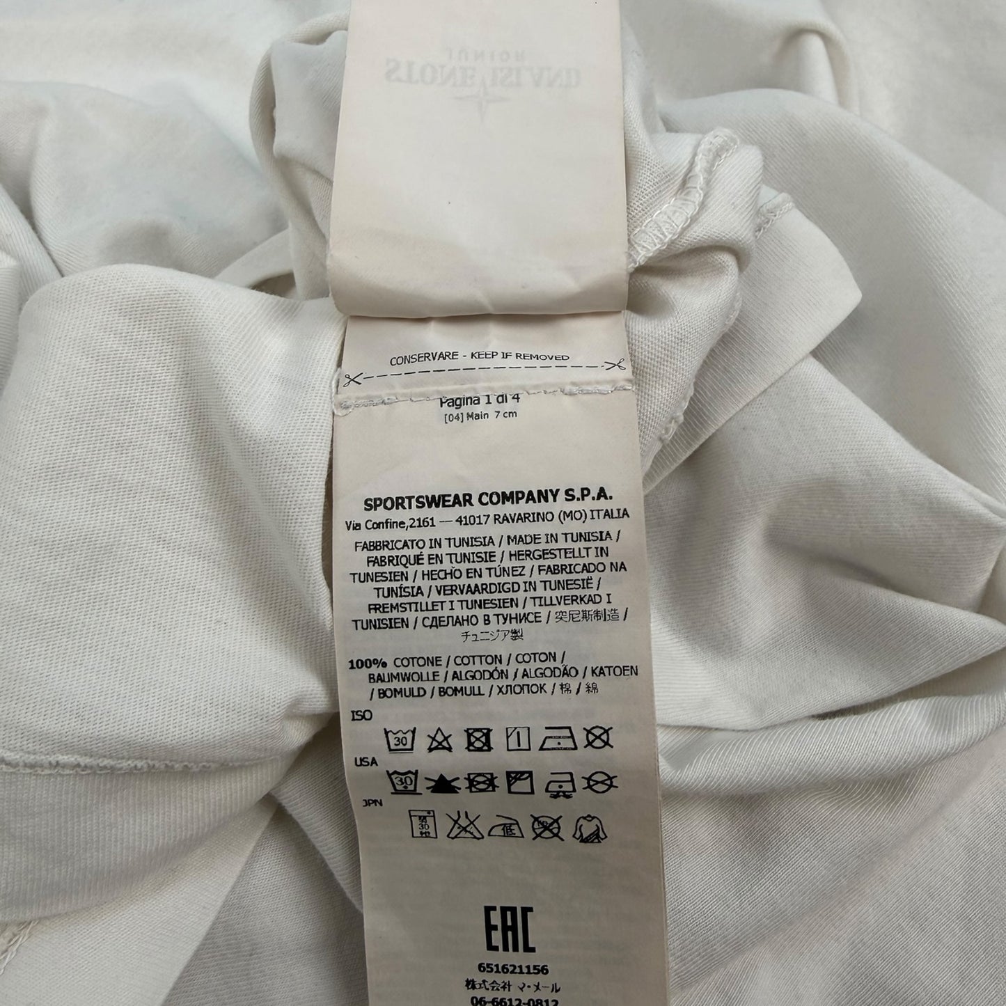Stone Island Longsleeve weiß Gr. 12A