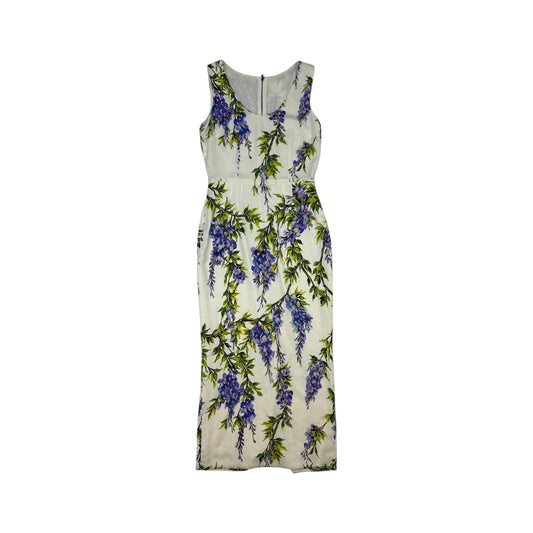 Dolce & Gabbana Kleid weiß/lila/grün Gr. 44