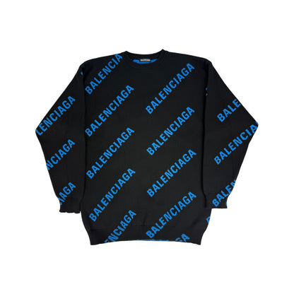 Balenciaga Pullover blau / schwarz Gr. S