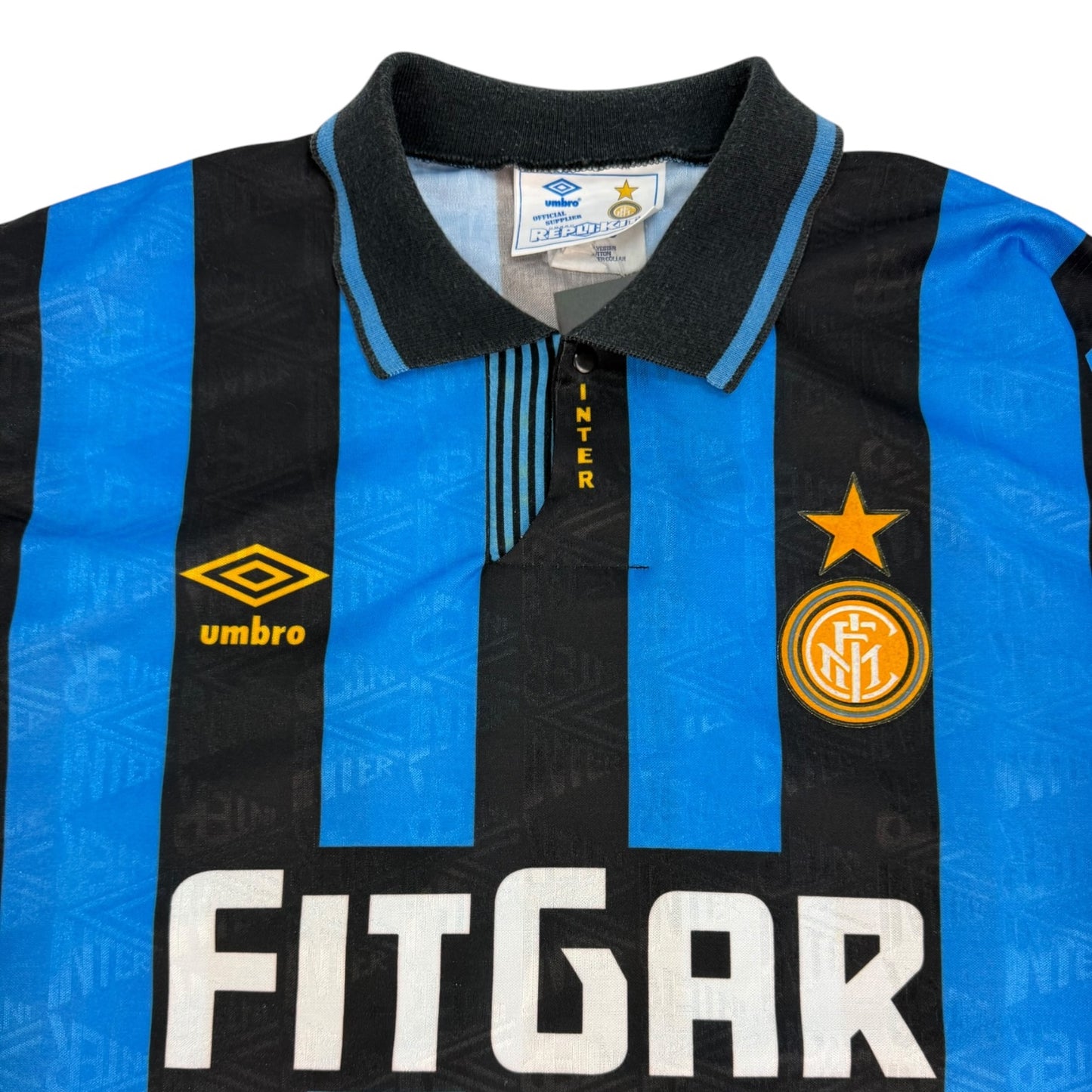 Vintage Umbro Inter Mailand Fußballtrikot blau / schwarz Gr. XL