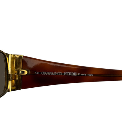 Vintage Gianfranco Ferre Sonnenbrille Gold / braun