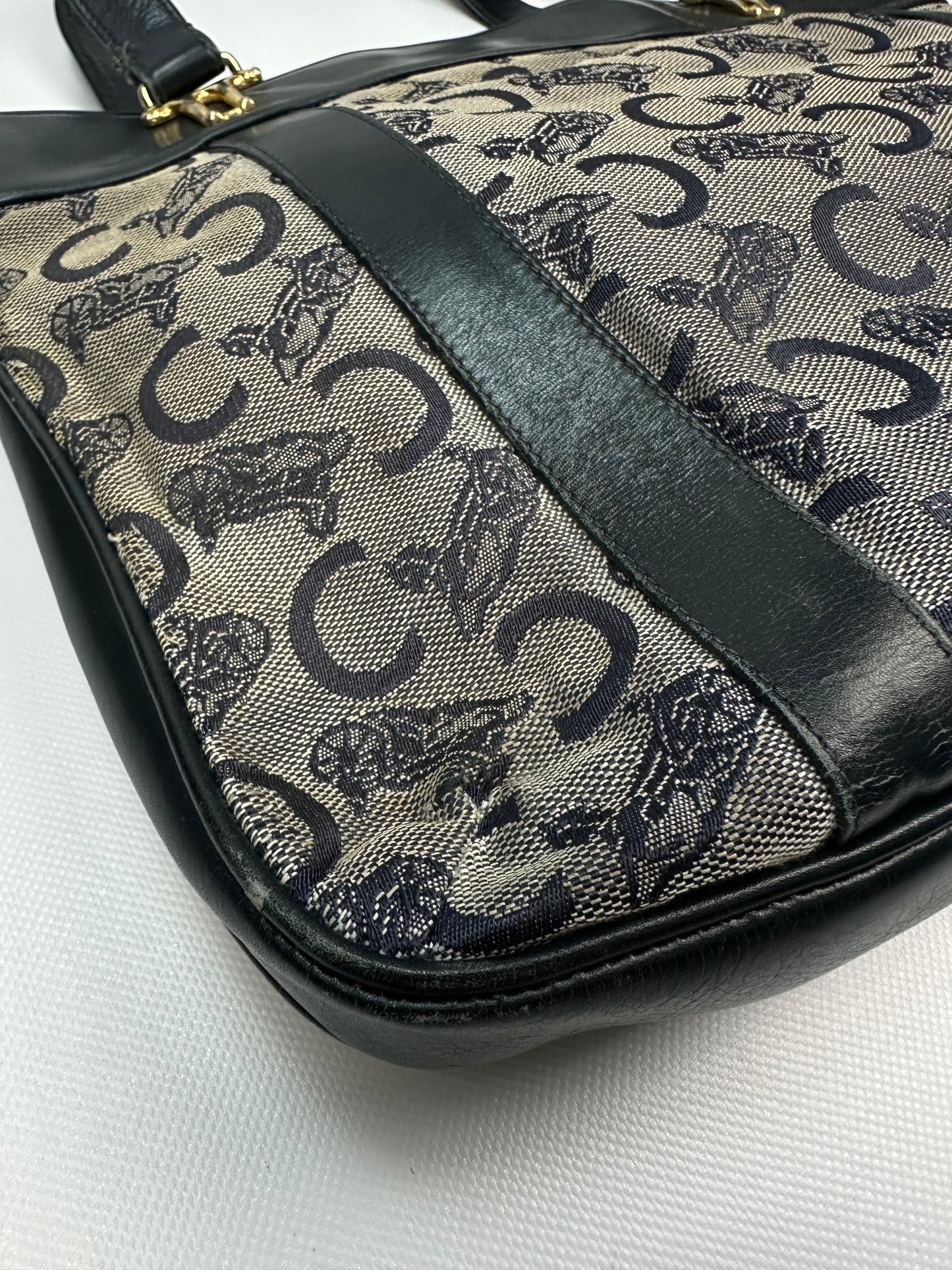 Vintage Coach Handtasche grau/gold