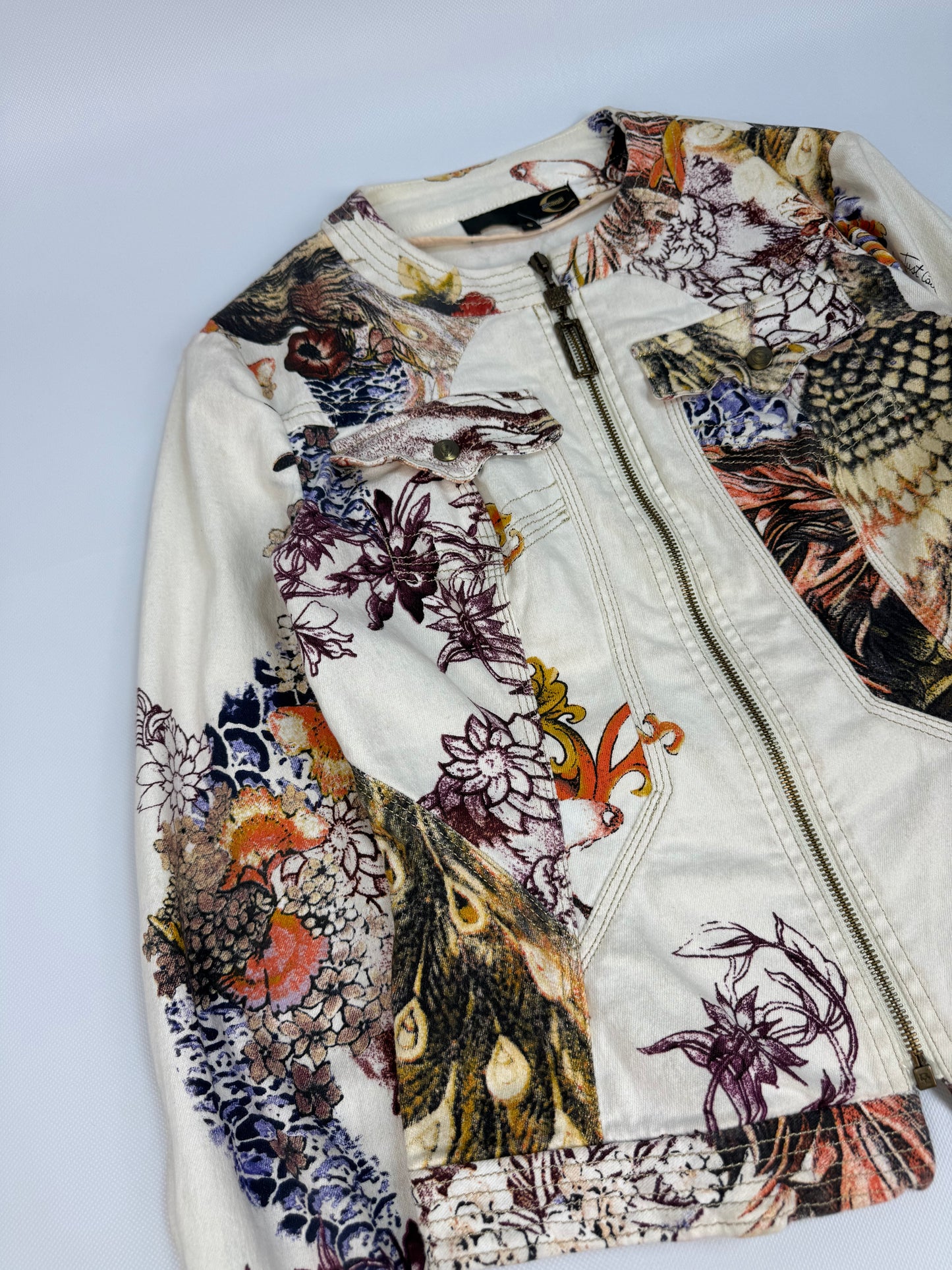 Vintage Just Cavalli Jacke weiß / orange Gr. S