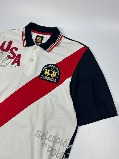 Vintage La Martina Polohemd schwarz/weiß XXL