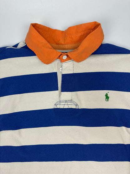 Vintage Polo Ralph Lauren Polohemd blau/weiß XXL