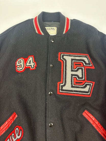 Vintage DeLong Raptors College jacke schwarz/rot Gr. L