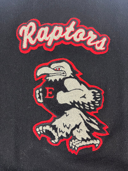 Vintage DeLong Raptors College jacke schwarz/rot Gr. L