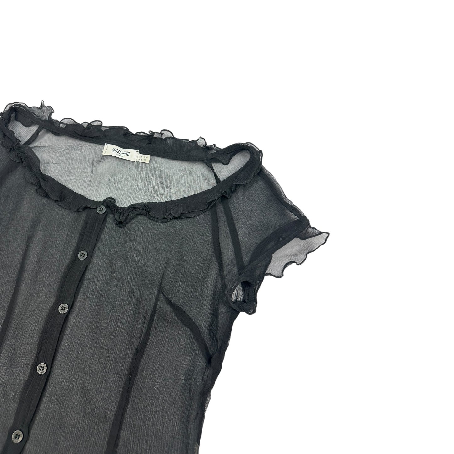 Vintage Moschino Jeans Mesh Bluse schwarz Damen L