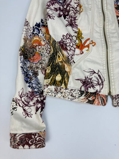 Vintage Just Cavalli Jacke weiß / orange Gr. S