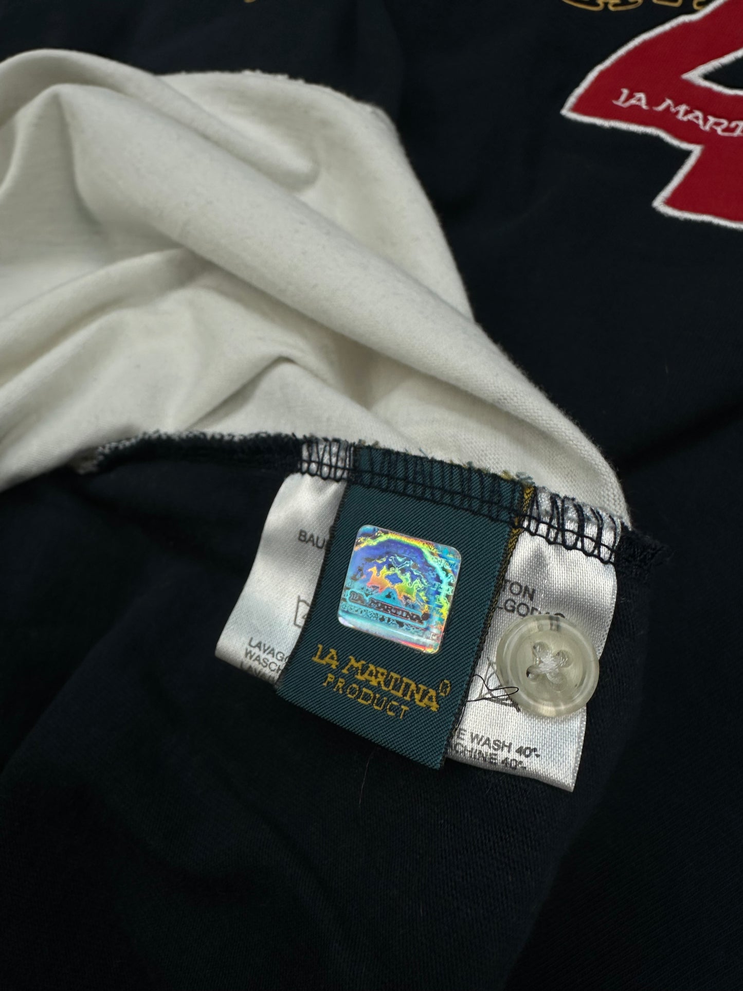 Vintage La Martina Polohemd schwarz/weiß XXL