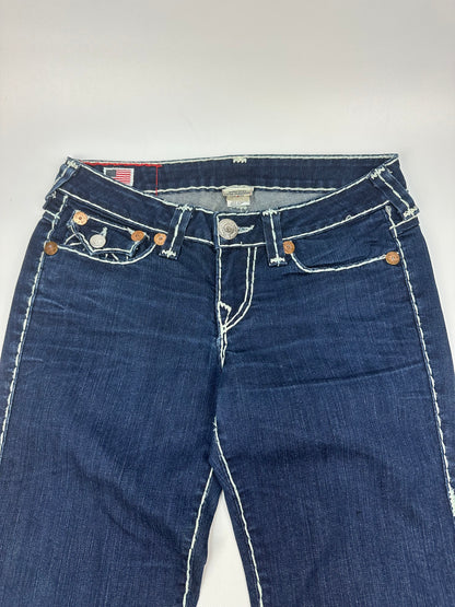 Vintage Teue Religion Jeanshose blau/weiß Gr. 28
