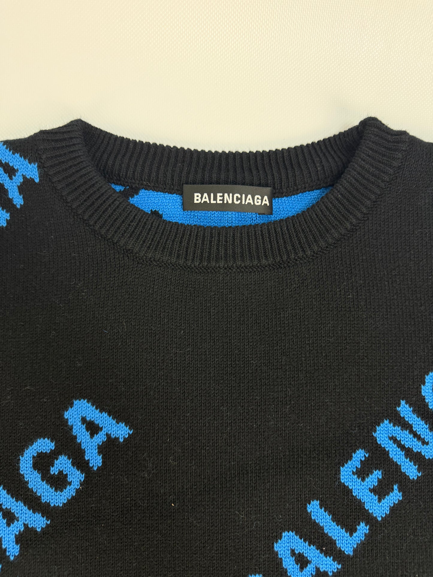 Balenciaga Pullover blau / schwarz Gr. S