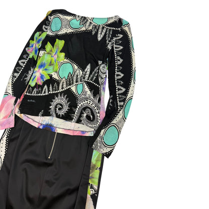 Vintage Class Cavalli Set ( Rock & Top) schwarz / bunt Gr. M