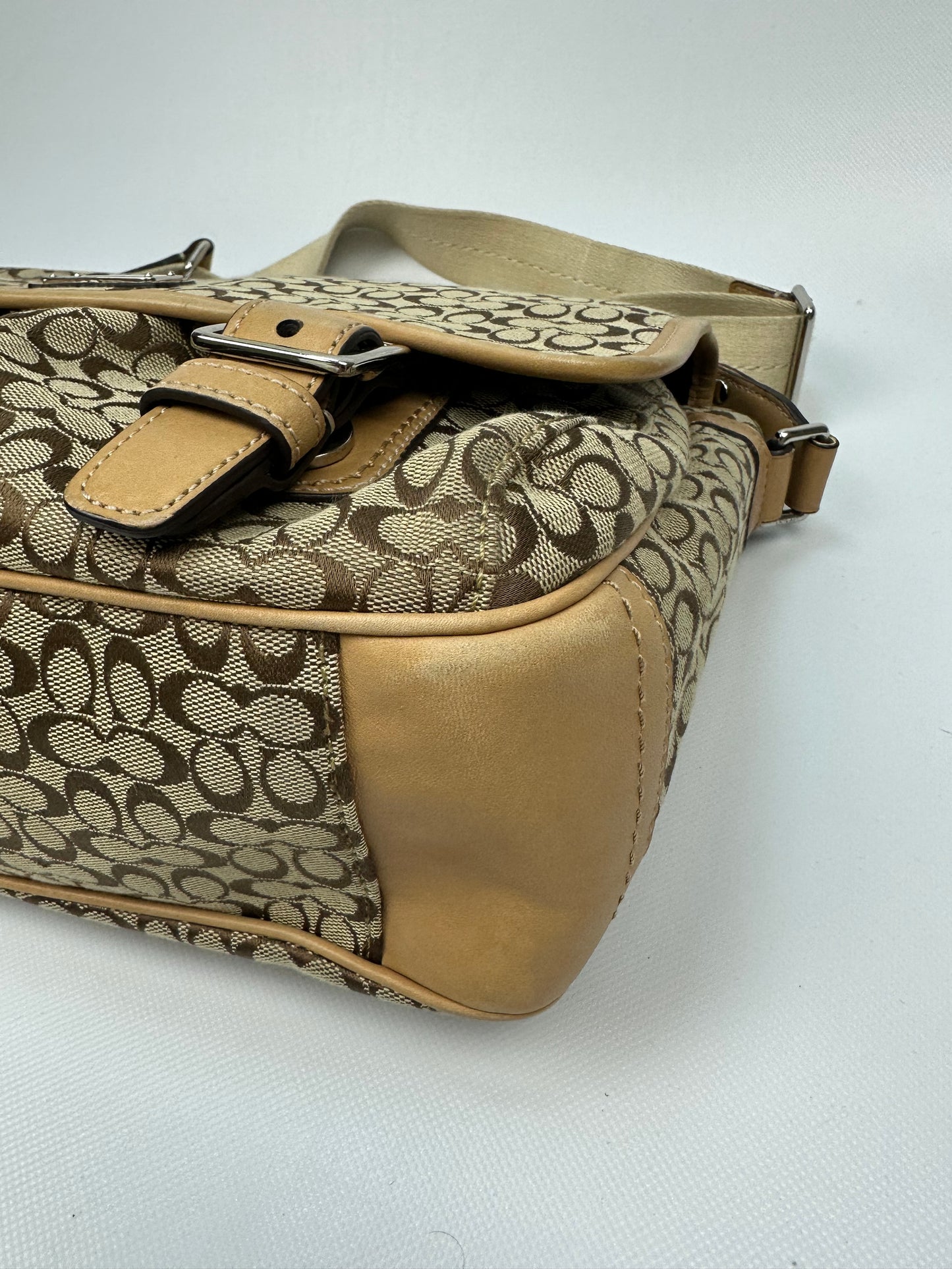 Coach Signature Messenger Umhängetasche beige/braun
