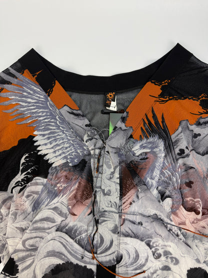 Vintage Jean Paul Gaultier Soleil Shirt schwarz / orange Gr. S