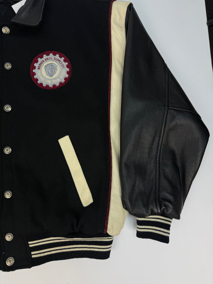 Vintage Warner Bros. Leder / Collagejacke schwarz Gr. L