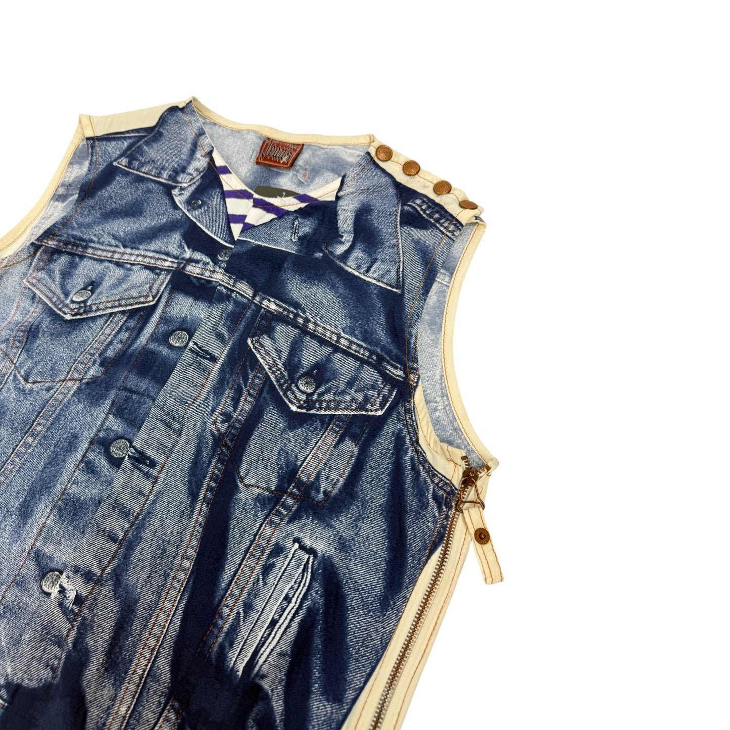 Vintage Gaultier Jeans Weste blau Gr. Damen M
