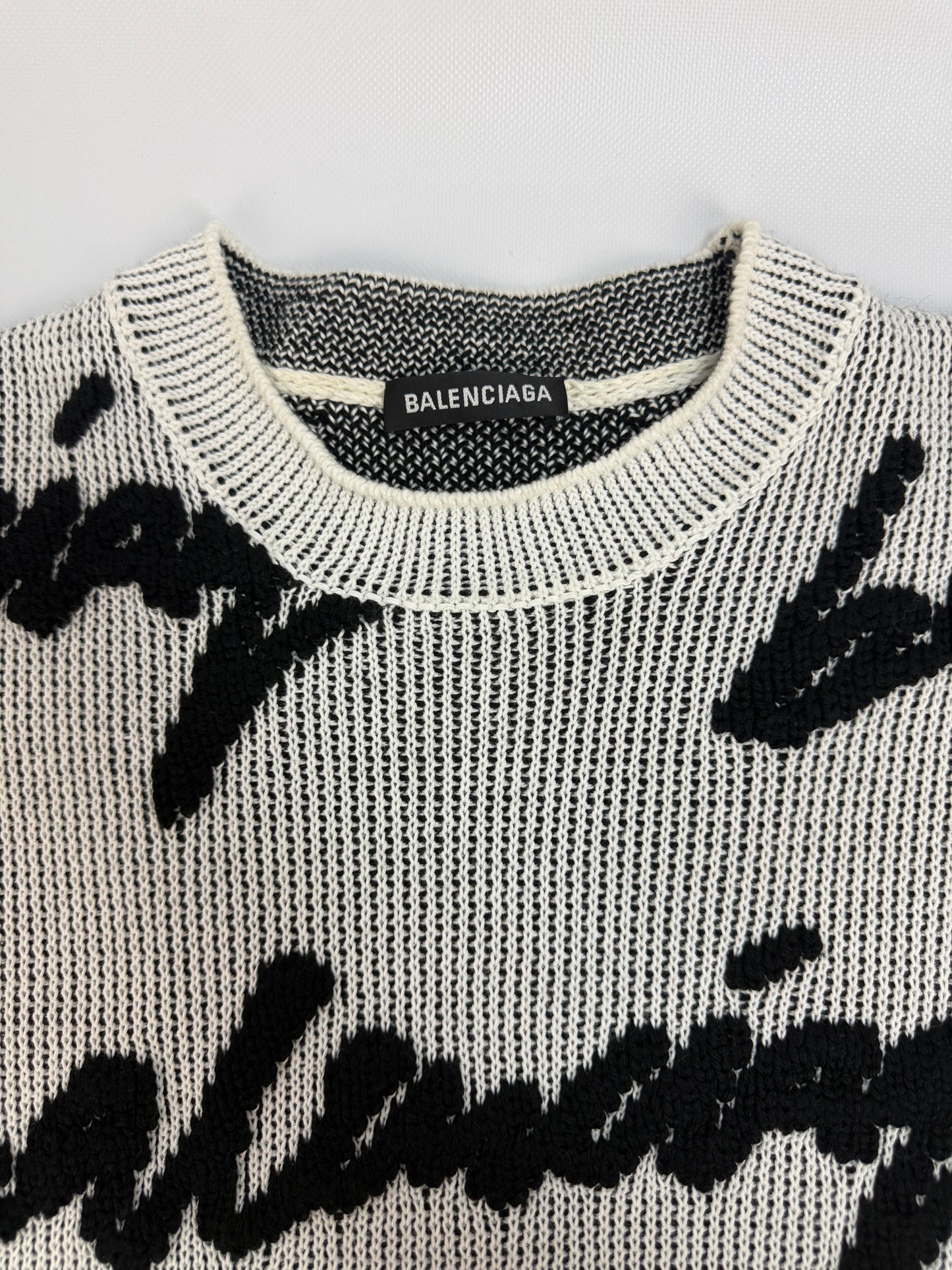 Balenciaga Pullover weiß / schwarz Gr. M
