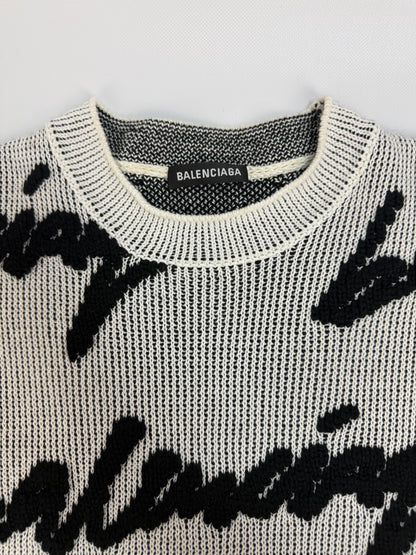 Balenciaga Pullover weiß / schwarz Gr. M
