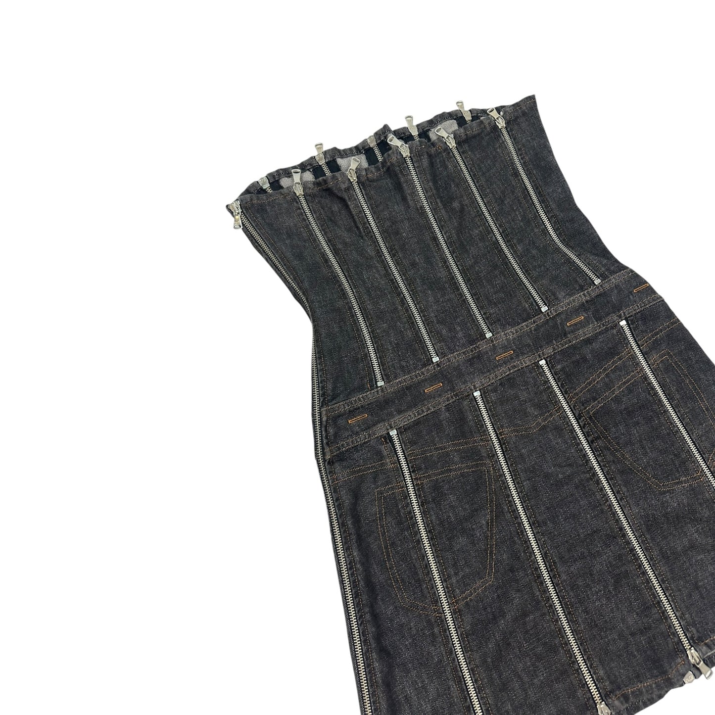 Vintage Dolce & Gabbana Reisverschluss Kleid  dunkelgrau 28/42