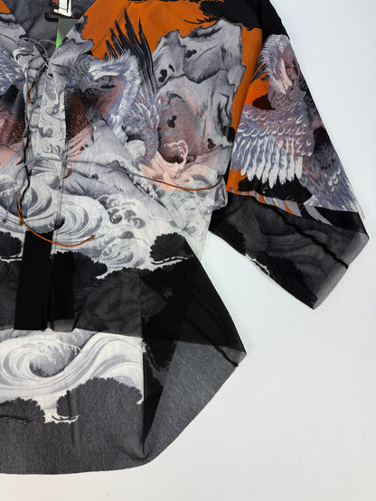 Vintage Jean Paul Gaultier Soleil Shirt schwarz / orange Gr. S