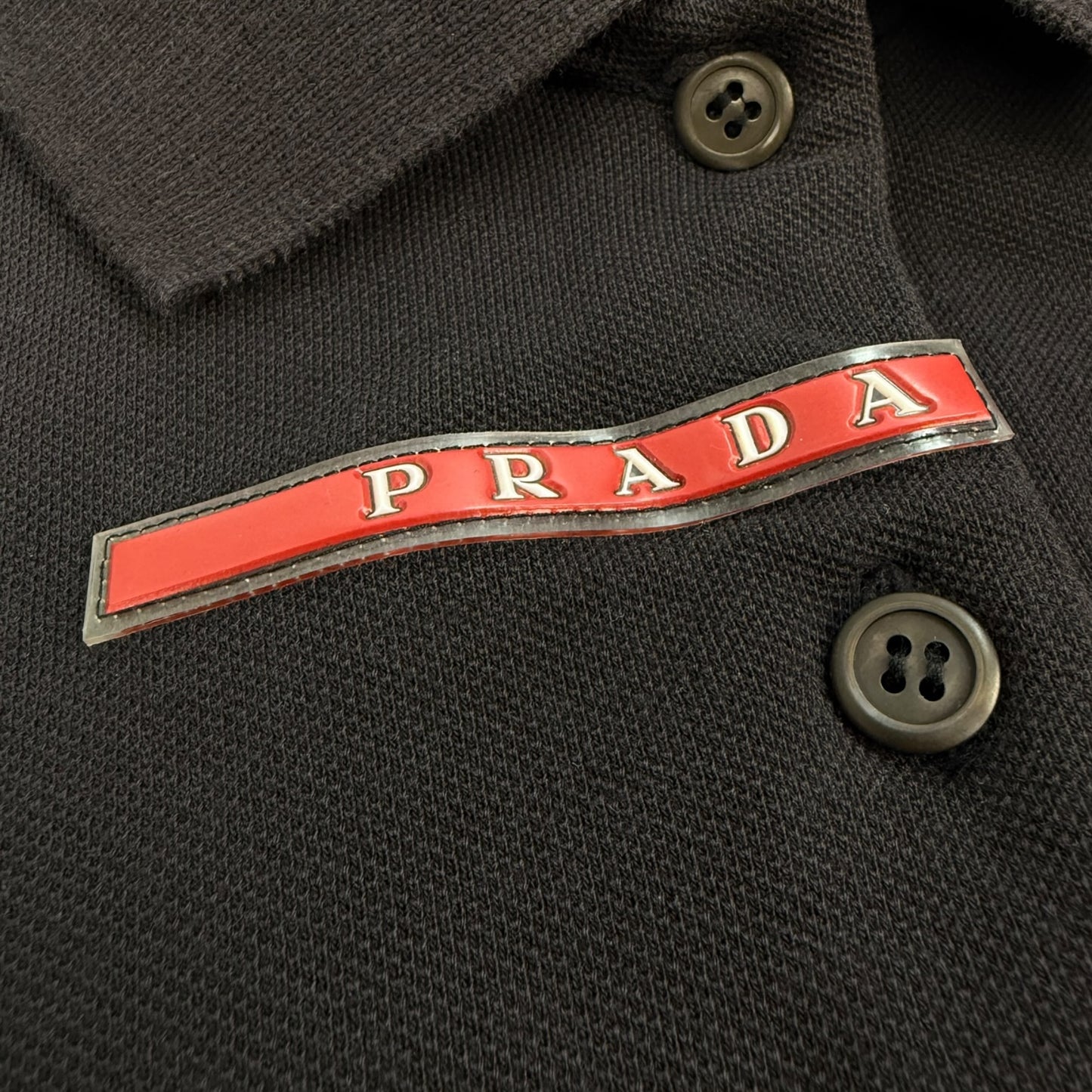 Vintage Prada Poloshirt Lang schwarz Gr. S
