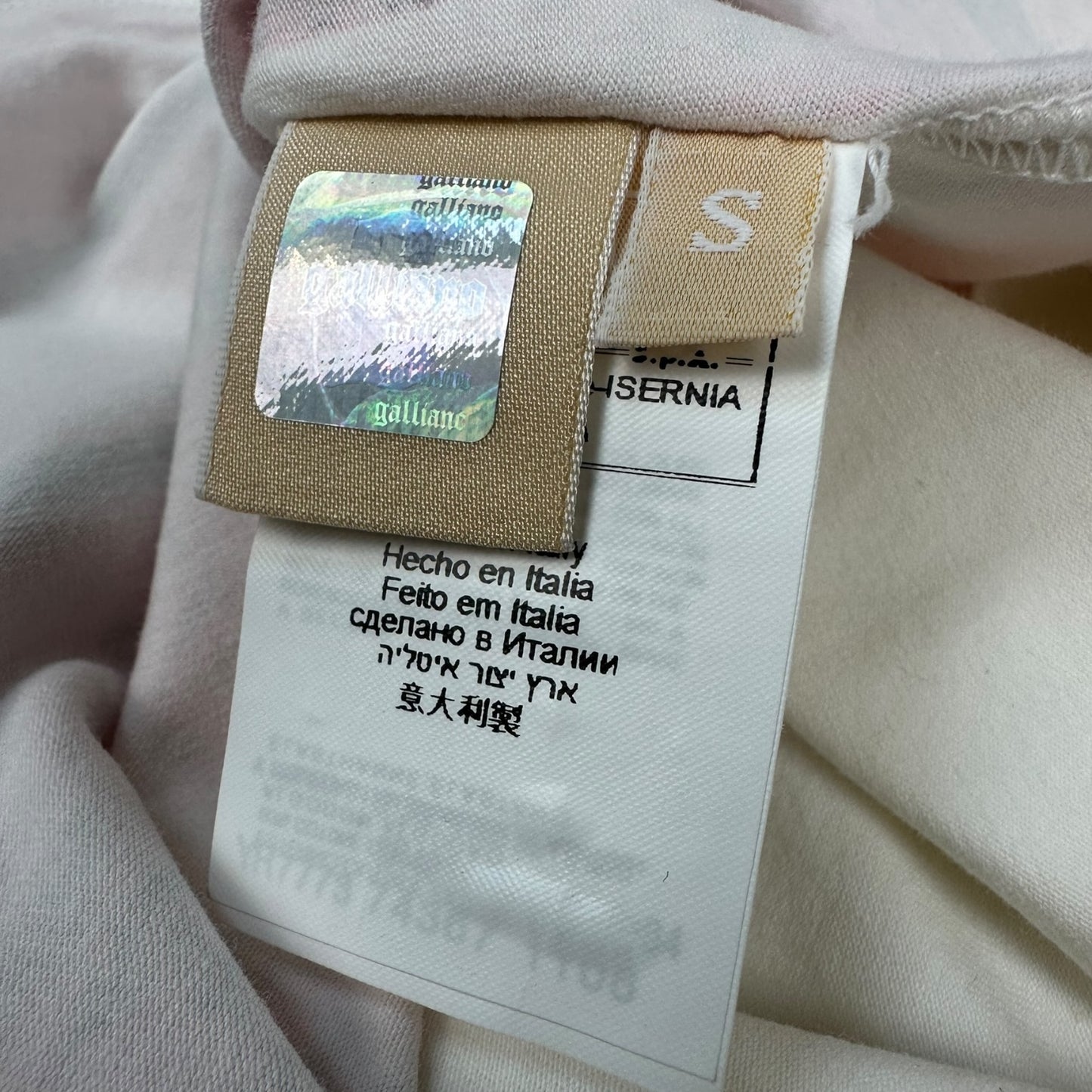Vintage Galliano T-Shirt weiß / rosa Damen S