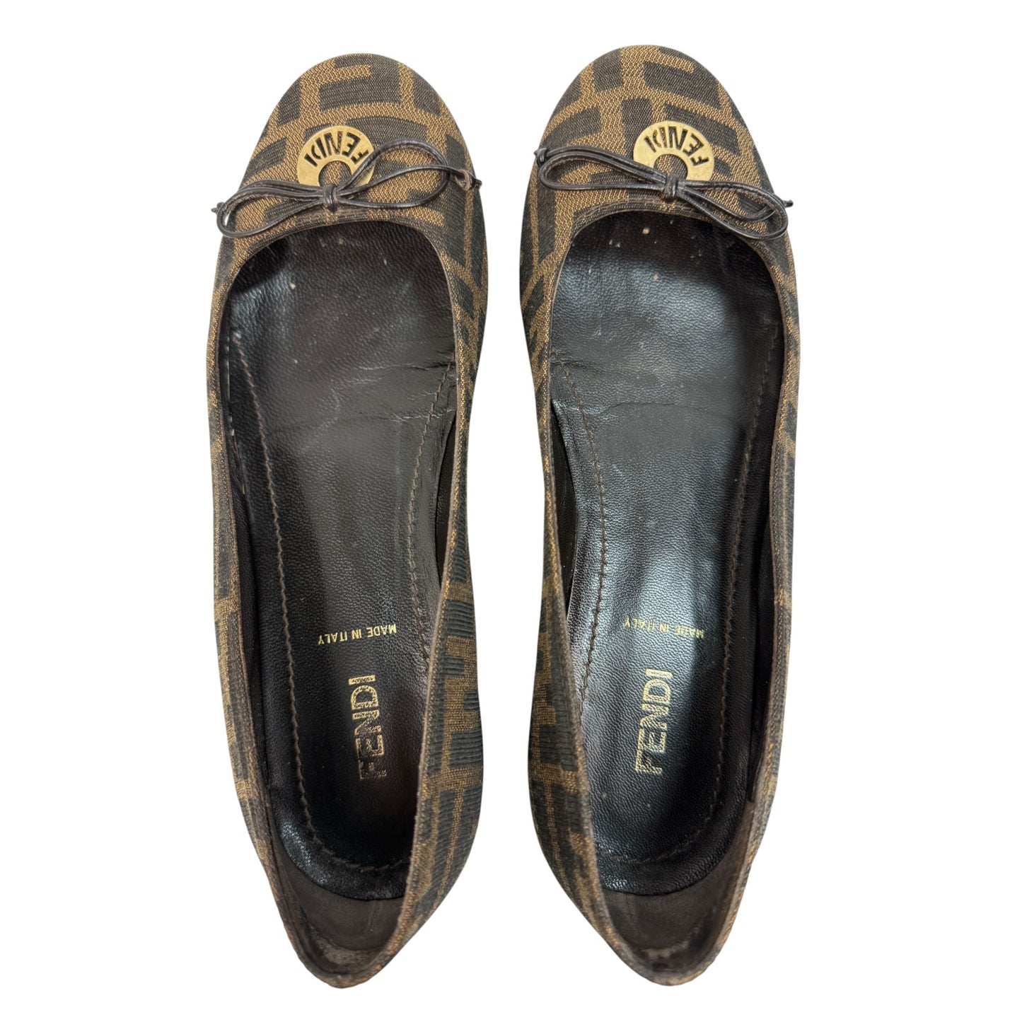 Vintage Fendi Ballerinas braun / schwarz Gr. 36