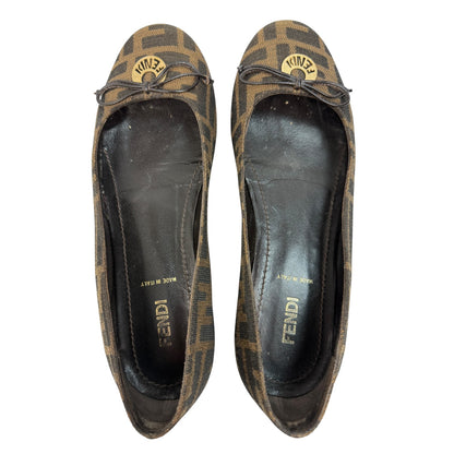 Vintage Fendi Ballerinas braun / schwarz Gr. 36
