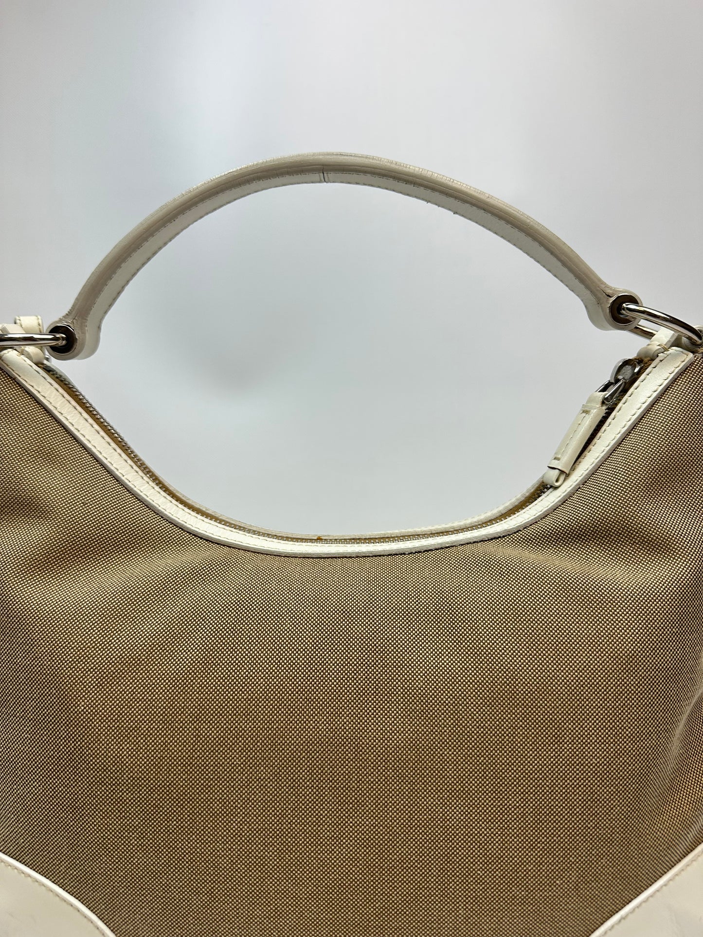 Prada Jacquard Handtasche beige/braun