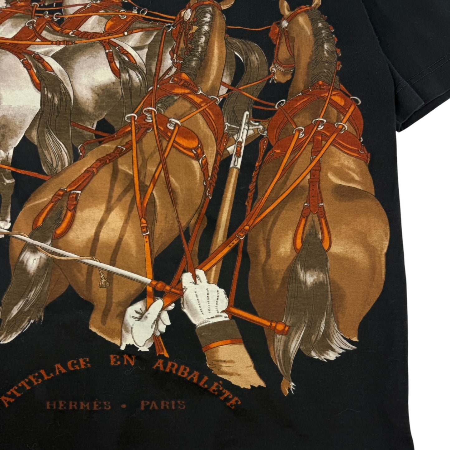 Vintage Hermes Reiter T-Shirt schwarz Gr. S