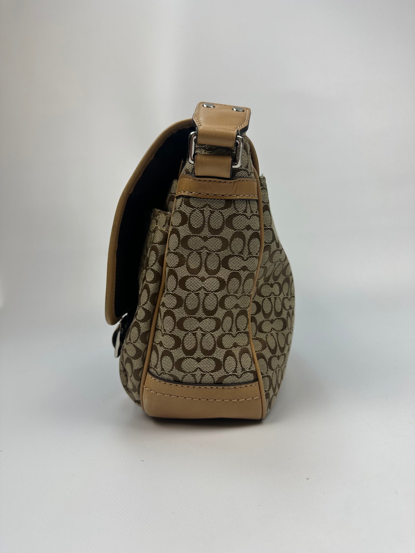 Coach Signature Messenger Umhängetasche beige/braun
