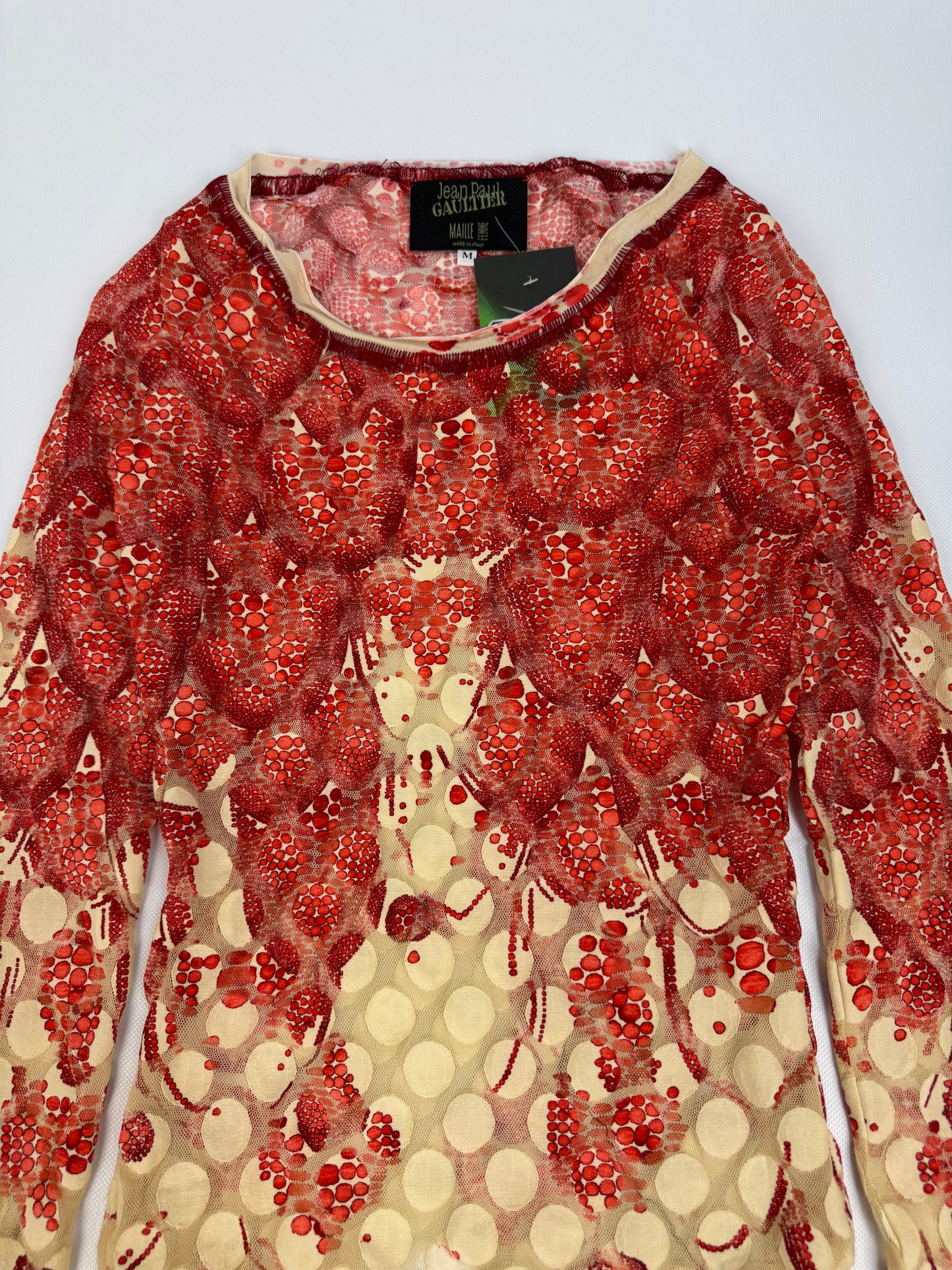 Vintage Jean Paul Gaultier Erdbeeren T-Shirt rot Gr. M