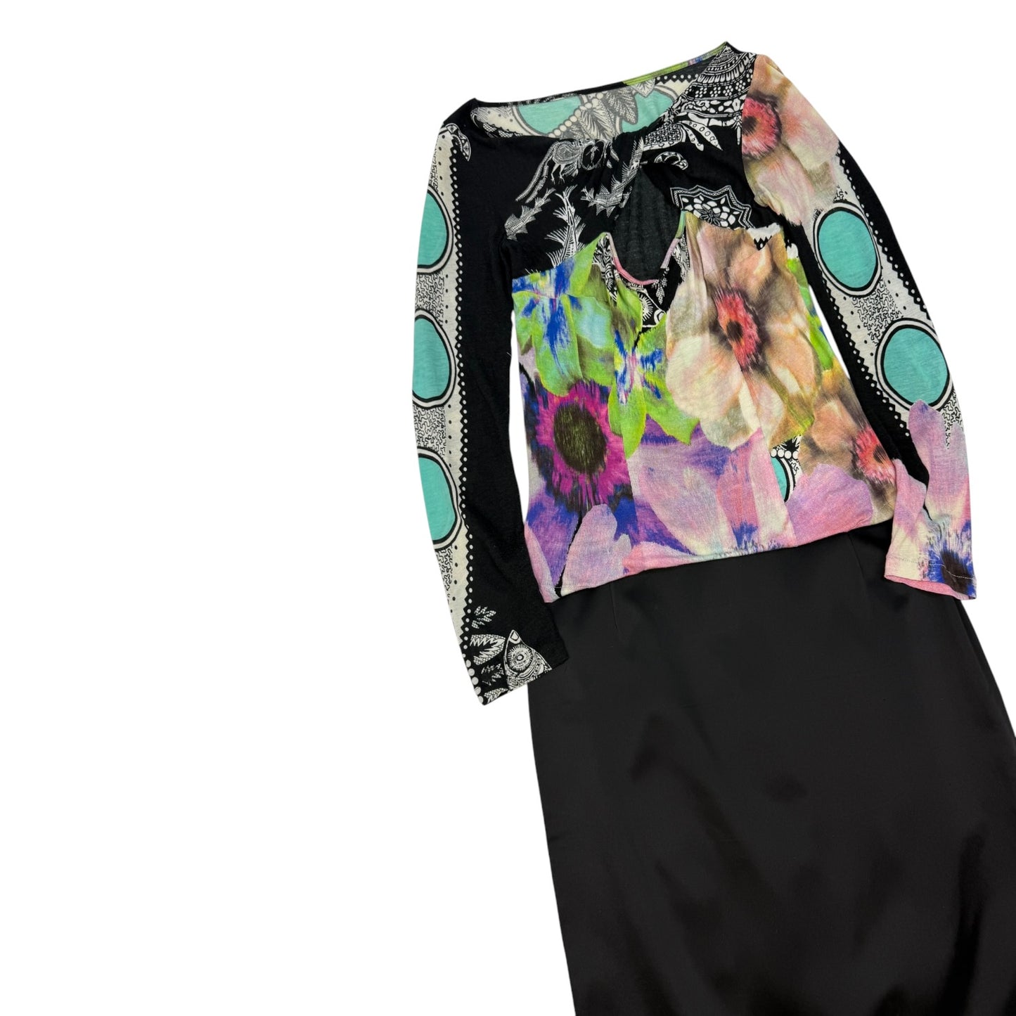 Vintage Class Cavalli Set ( Rock & Top) schwarz / bunt Gr. M