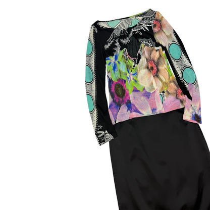 Vintage Class Cavalli Set ( Rock & Top) schwarz / bunt Gr. M
