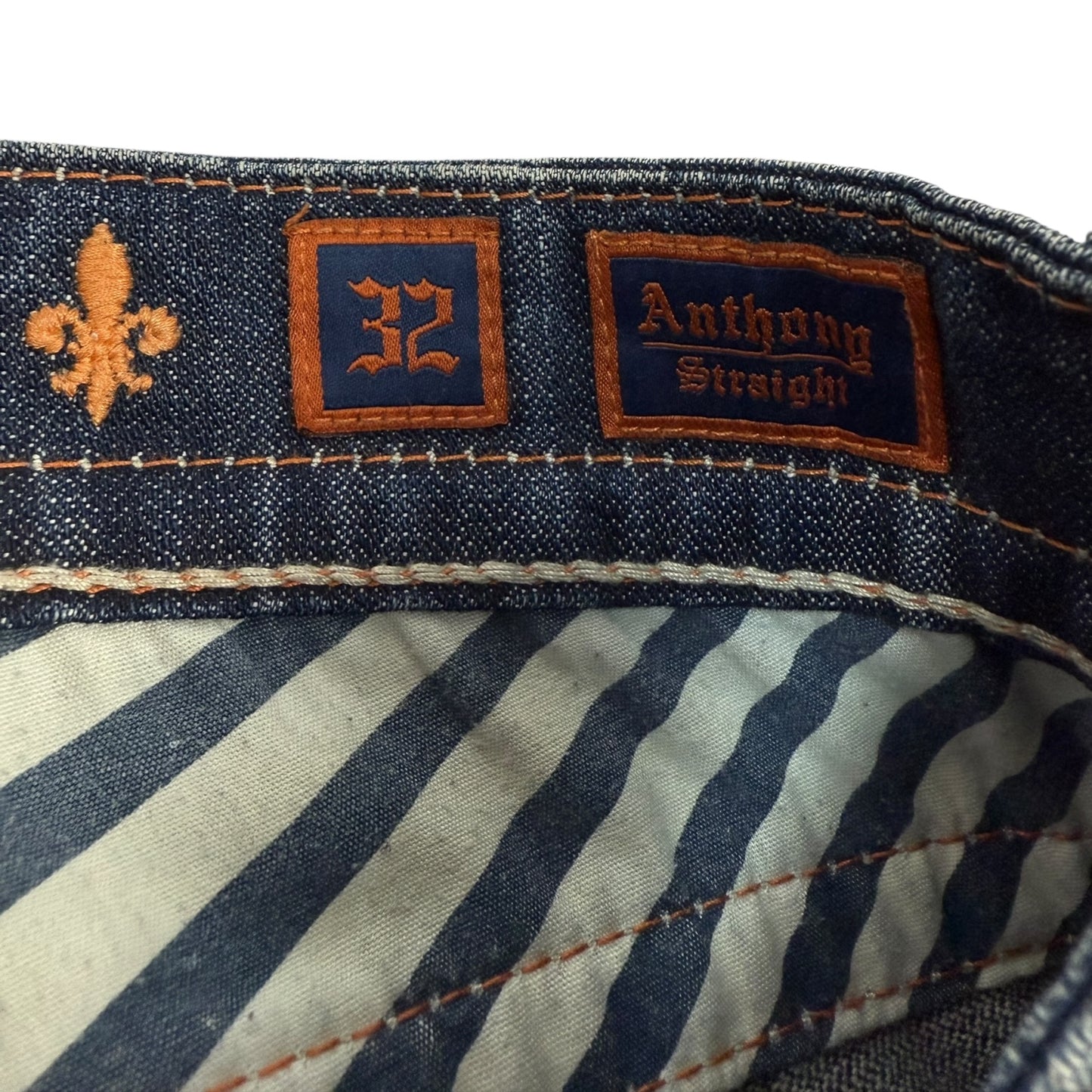 Vintage Y2K Rock Revival Jeanshose blau / orange 32