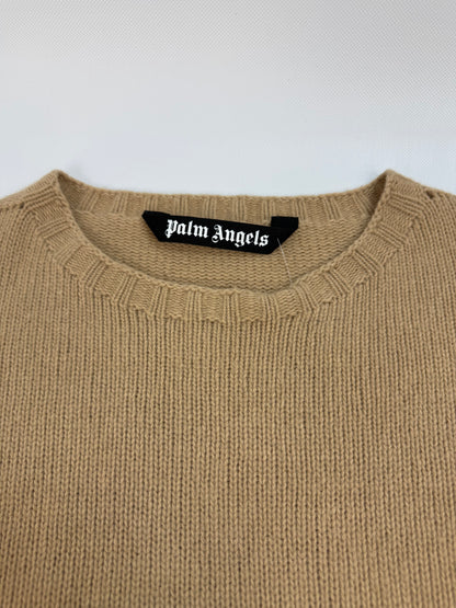 Palm Angels Pullover braun / weiß Gr. XXL
