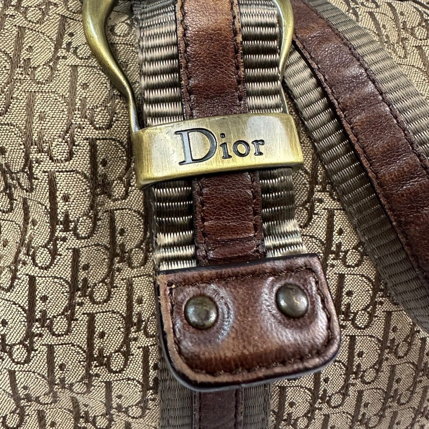 Vintage Christian Dior Boston Monogramm Handtasche braun