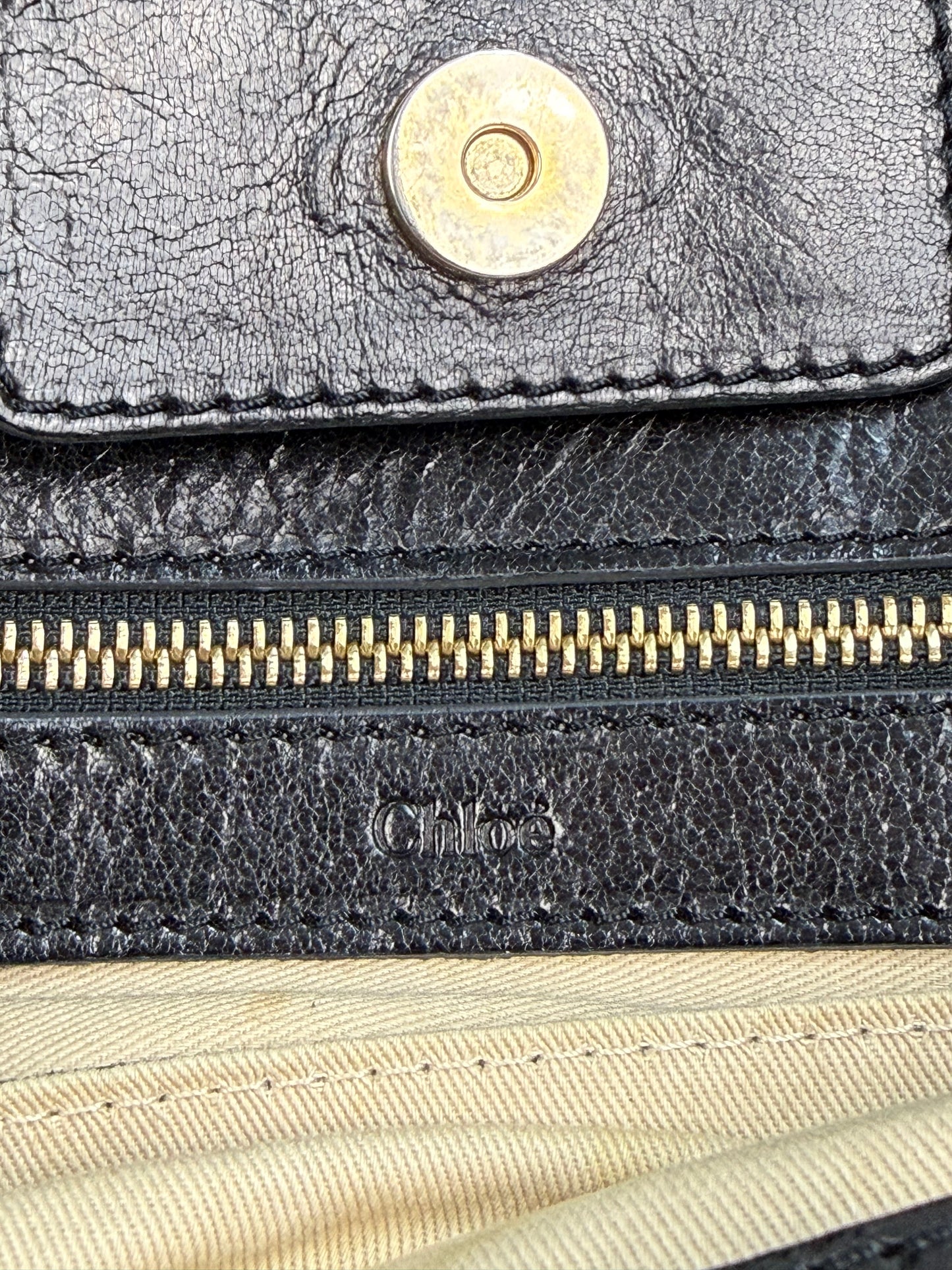Vintage Chloé Handtasche schwarz / Gold