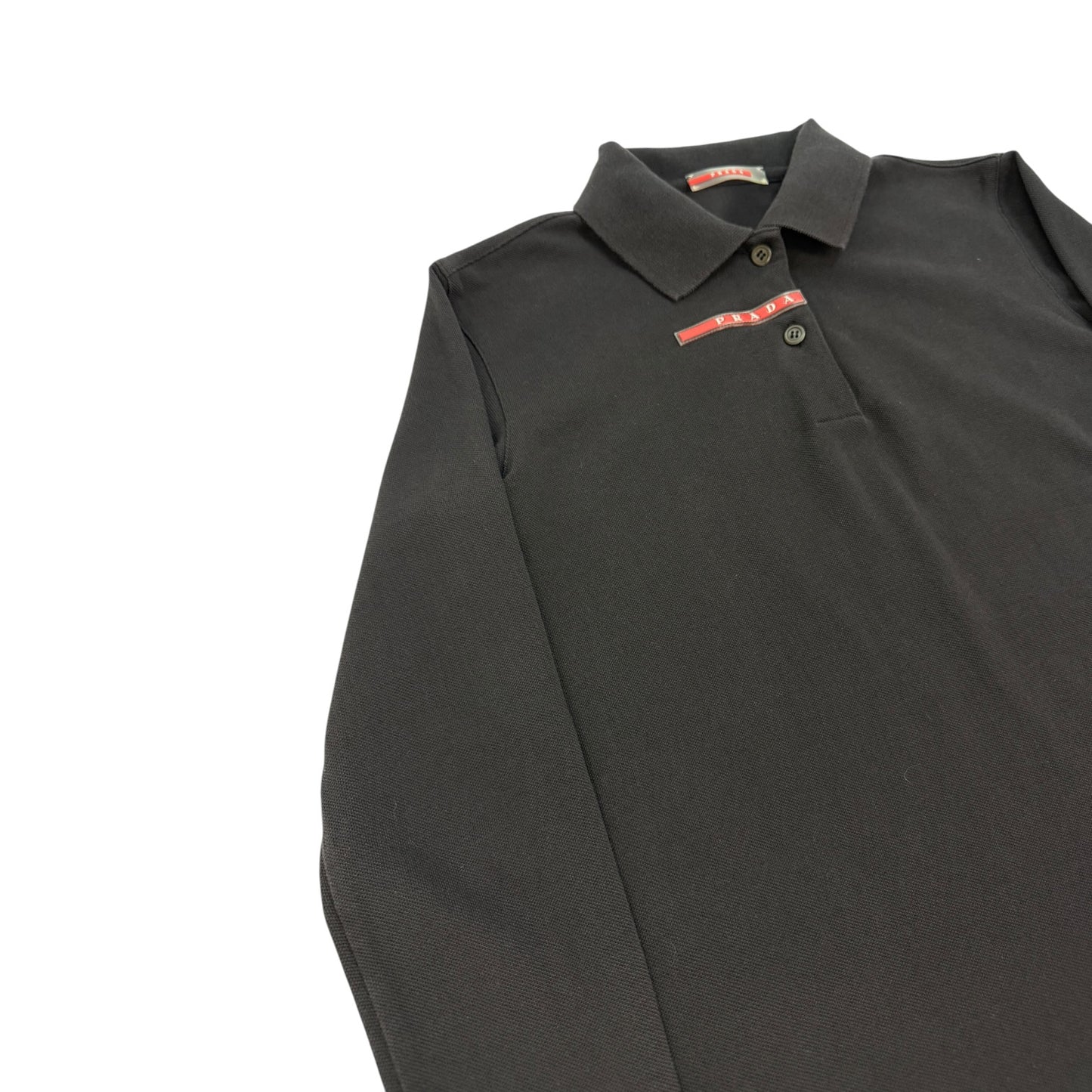 Vintage Prada Poloshirt Lang schwarz Gr. S