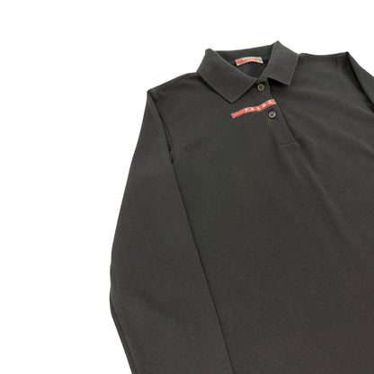 Vintage Prada Poloshirt Lang schwarz Gr. S