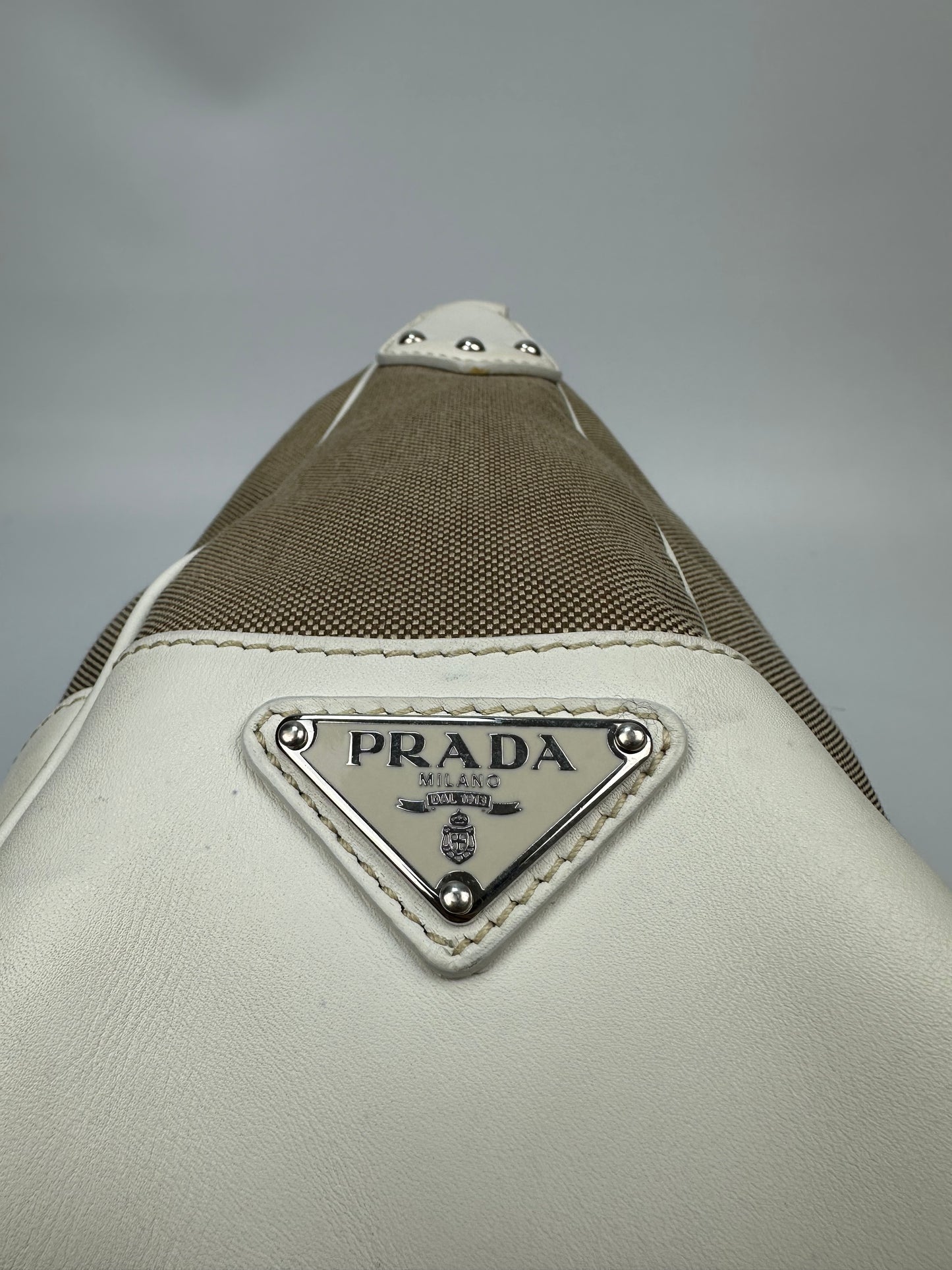 Prada Jacquard Handtasche beige/braun