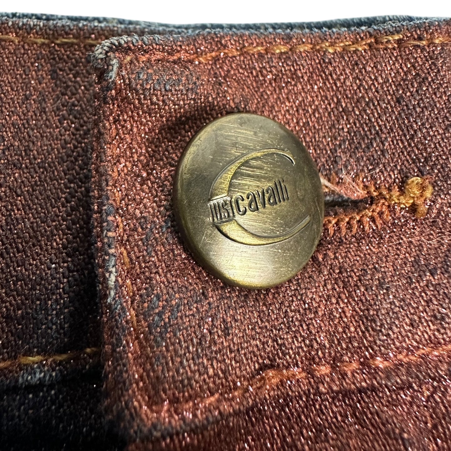 Vintage Just Cavalli Jeans Rock blau / bronze 44