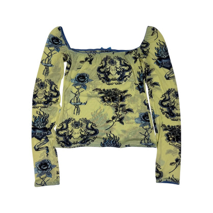 Vintage Roberto Cavalli Top gelb Gr. 42